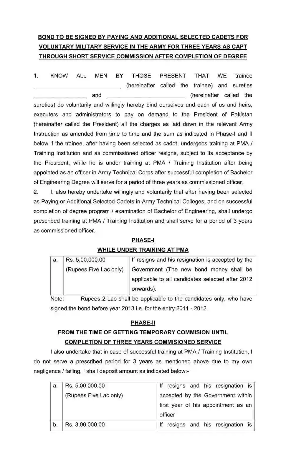 1-Paying Cadet Surety Bond