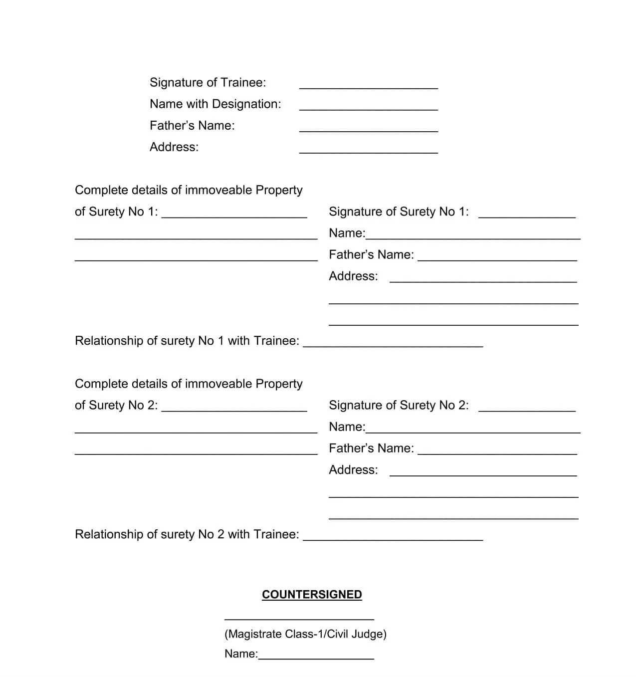 3-Paying Cadet Surety Bond