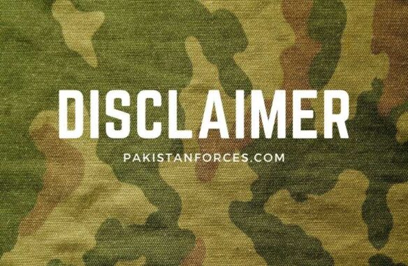 Pakistan Forces Disclaimer