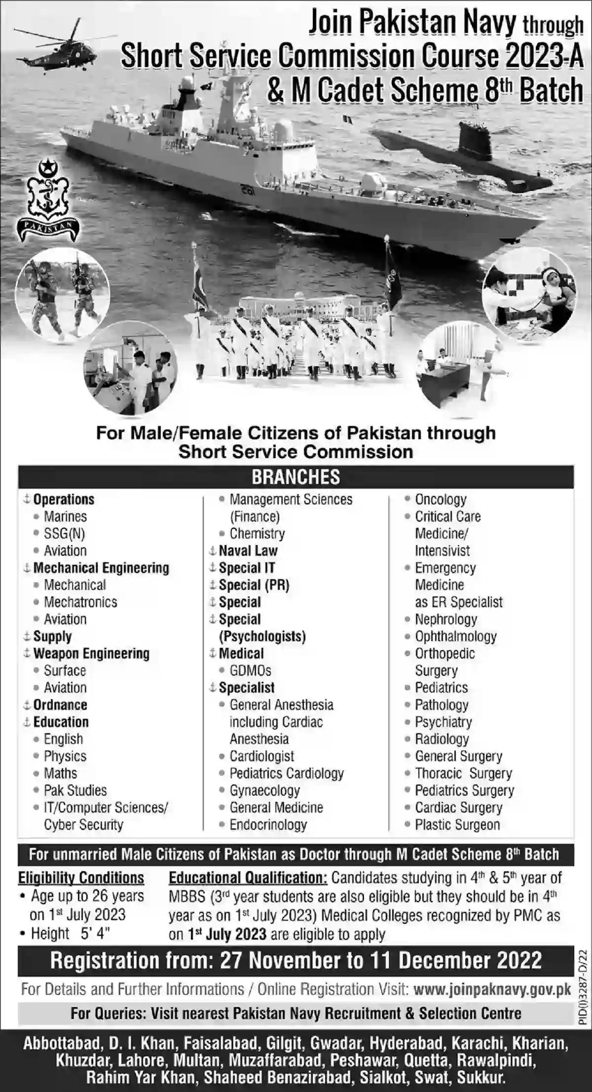 Join Pak Navy through Short Service Commission Batch 2023-A Advertisement
