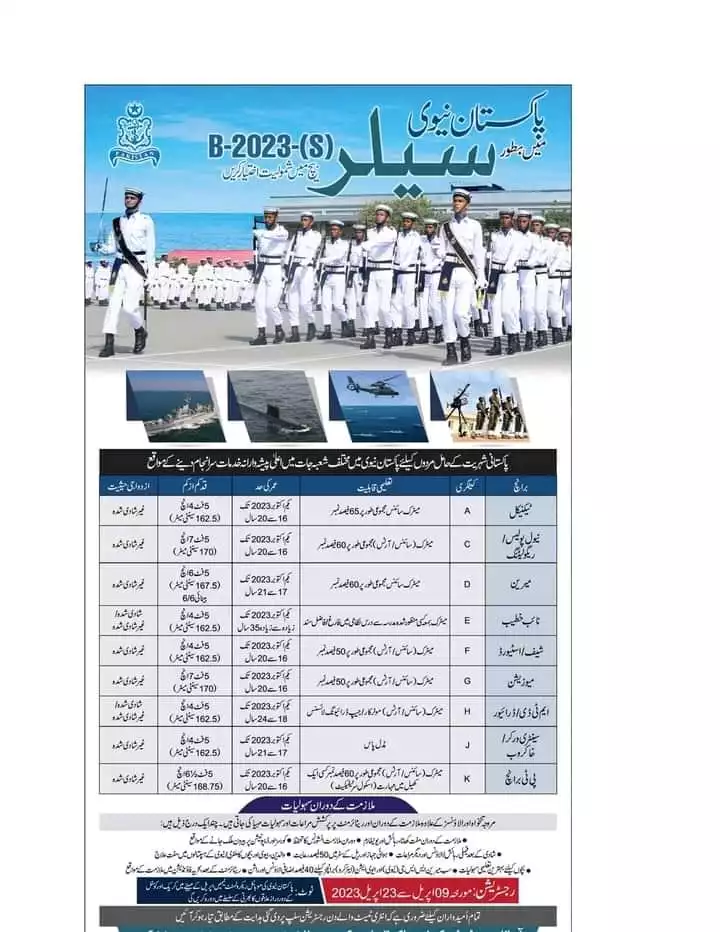 Pak Navy Sailor Batch B-2023 Advertisement