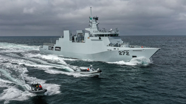 Pakistan Navy ships deployed in the Arabian Sea, near Oman